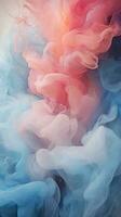 blue and red smoke is floating in the air generative ai photo
