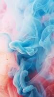blue and red smoke swirls in the air generative ai photo
