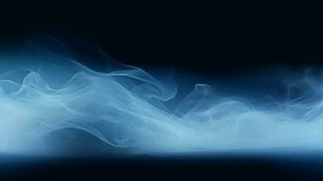 blue smoke on a black background generative ai photo