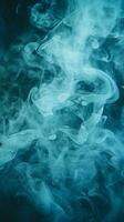 blue smoke on a black background generative ai photo