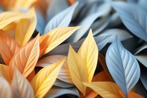 colorful autumn leaves 3d render stock photo generative ai