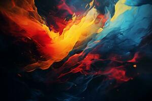 colorful flames on a black background generative ai photo