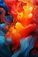colorful ink flowing over a black background generative ai photo