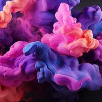 colorful ink on a black background 3d illustration generative ai photo