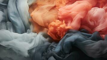 colorful ink in water with a black background generative ai photo