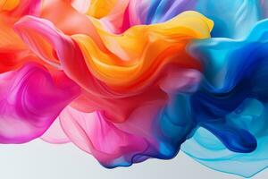 colorful liquid flowing over a white background generative ai photo