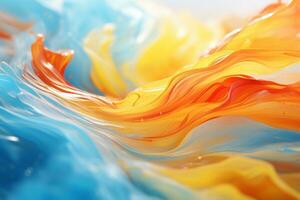 colorful liquid flowing over a white background generative ai photo