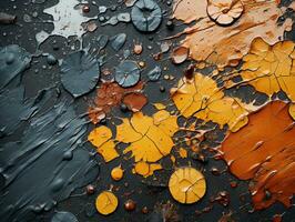 colorful paint splatters on a black background generative ai photo