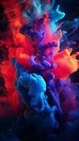 colorful ink on a black background generative ai photo
