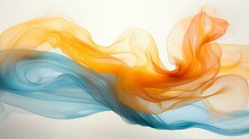 colorful smoke flowing in the air on a white background generative ai photo