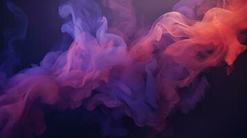 colorful smoke on a black background generative ai photo