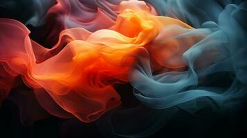 colorful smoke on a black background generative ai photo