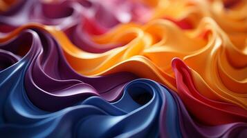 colorful waves of fabric are shown in this image generative ai photo