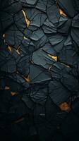 cracked black and gold stone wall background generative ai photo