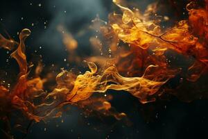 fire and smoke on a black background generative ai photo