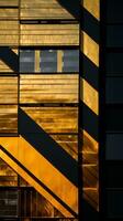 gold and black stripes on the side of a building generative ai photo