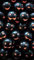 many halloween pumpkins are arranged in a pattern generative ai photo