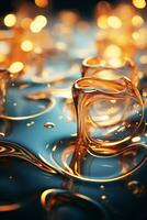 oil drops on water with bokeh lights in the background generative ai photo