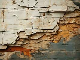 old paint peeling off of an old wooden wall generative ai photo