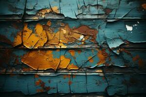 old paint peeling on a wooden wall generative ai photo