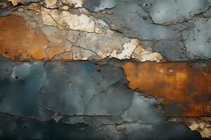 old rusty wall with peeling paint and peeling paint generative ai photo