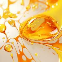 orange liquid flowing over a white background generative ai photo