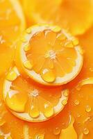 orange slices with water droplets generative ai photo
