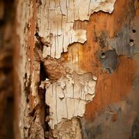 peeling paint on the wall of an old building generative ai photo