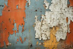 peeling paint on an old metal wall generative ai photo