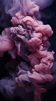 pink and purple smoke floating in water generative ai photo