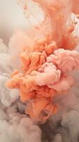 pink orange and white ink in the air generative ai photo