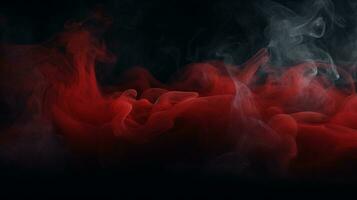 red and black smoke on a black background generative ai photo