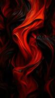 red and black abstract background with swirls of red and black fabric generative ai photo