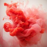 red ink in water on a white background generative ai photo