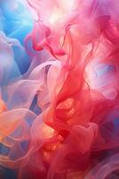 red blue and pink swirls in the air generative ai photo