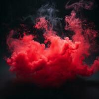 red smoke on a black background generative ai photo