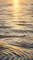 ondas en el agua a puesta de sol generativo ai foto