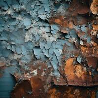 rusty peeling paint on a wall generative ai photo