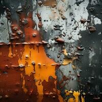 rusty metal with paint and rust on it generative ai photo