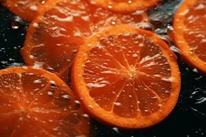 slices of oranges in water generative ai photo