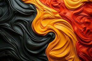 the flag of germany is made up of black red and yellow swirls generative ai photo