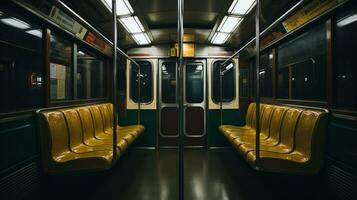the inside of a subway car generative ai photo