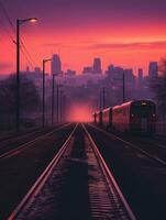 the train is on the tracks generative ai photo