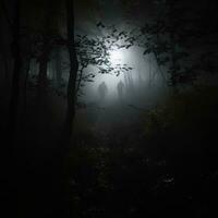 dos personas caminando en el bosque a noche generativo ai foto