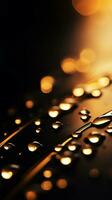 water droplets on the surface of a black surface generative ai photo