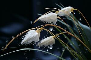 white flowers with water droplets on them generative ai photo