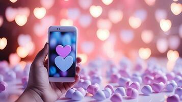 cute live background with hearts photo