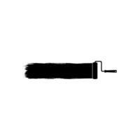 Paint Roller and Brush Stroke Silhouette, can use for template, lay out, background, art illustration,  advertisement space, or graphic design element. Vector Illustration