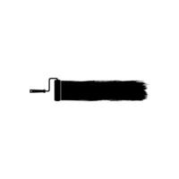 Paint Roller and Brush Stroke Silhouette, can use for template, lay out, background, art illustration,  advertisement space, or graphic design element. Vector Illustration