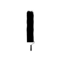 Paint Roller and Brush Stroke Silhouette, can use for template, lay out, background, art illustration,  advertisement space, or graphic design element. Vector Illustration